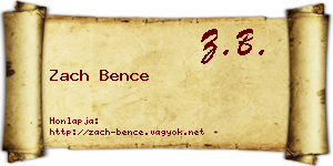 Zach Bence névjegykártya